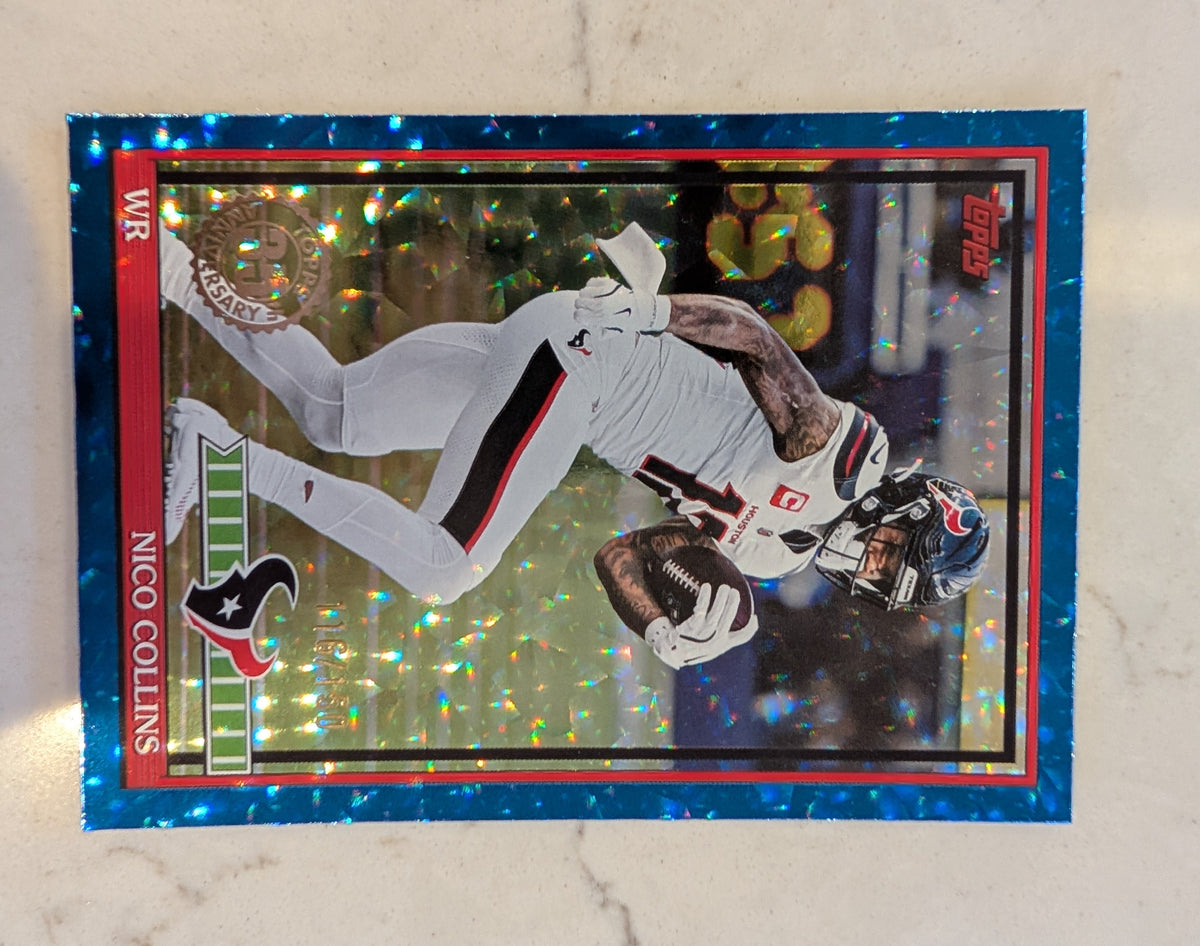 2026 Topps Football Nico Collins Texans 1991 Blue Crackle SP /150 #91TF-47