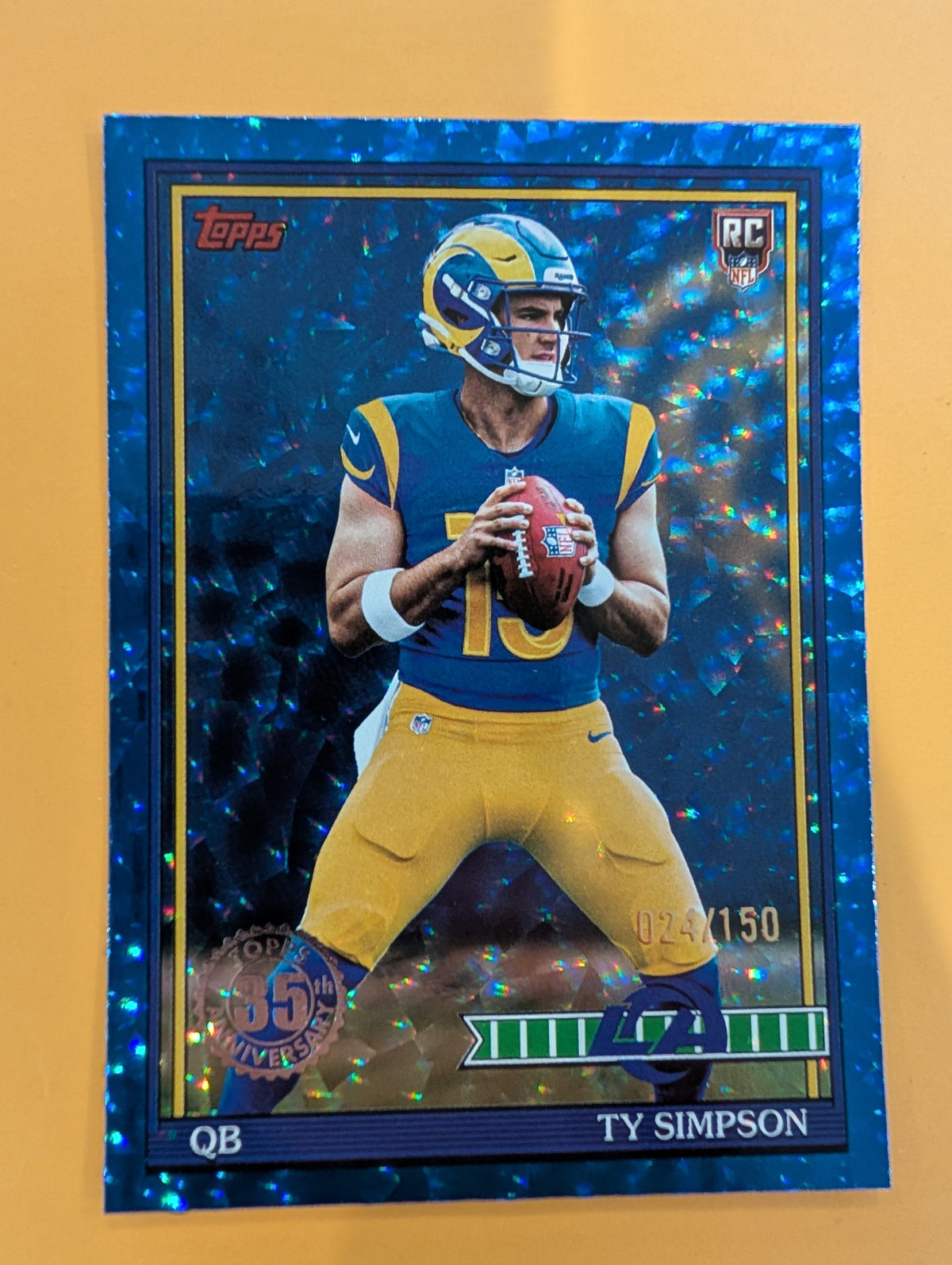 2026 Topps Football Ty Simpson Rams 1991 Rookies Blue Crackle SP /150 RC