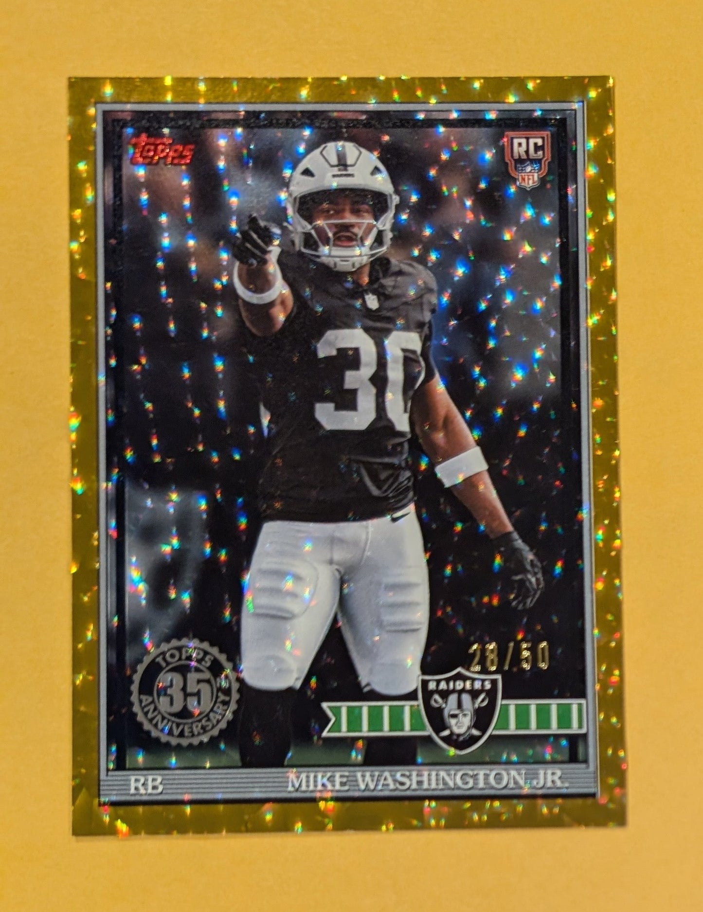 2026 Topps Football Mike Washington Jr Raiders 1991 Gold Crackle SP /50 #91TR-11