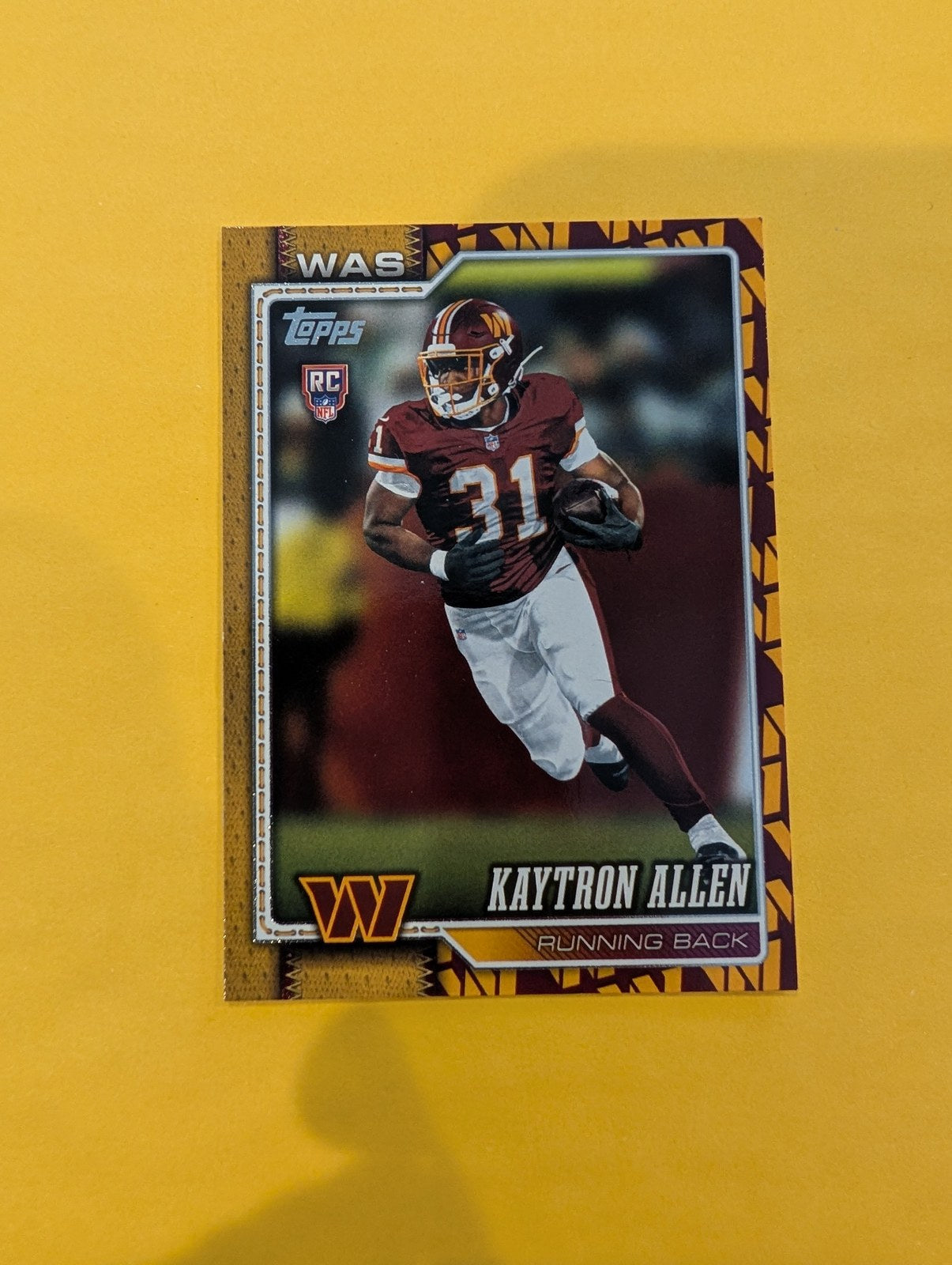 2026 Topps Football Kaytron Allen Rookie #315 Gold /2026 - front