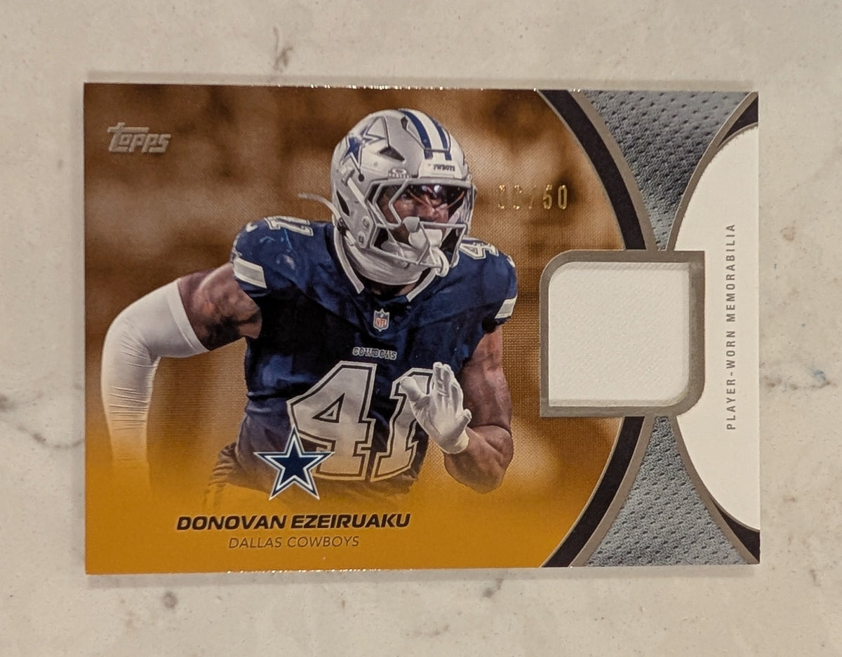 2026 Topps Football Donovan Ezeiruaku Cowboys Material Gold SP /50 #NFLM-DE