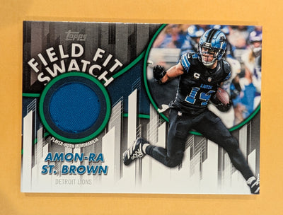 2026 Topps Football Amon-Ra St. Brown Lions Field Fit Swatch Green SP /99