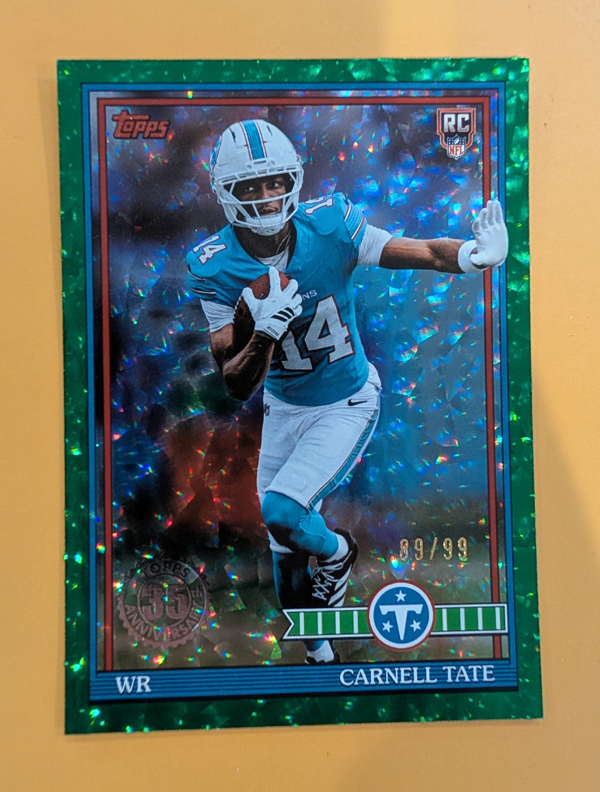 2026 Topps Football Carnell Tate Titans 1991 Rookies Green Crackle SP /99 RC