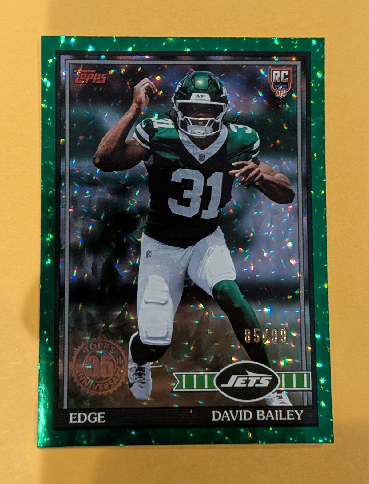 2026 Topps Football David Bailey Jets 1991 Green Crackle SP /99 RC #91TR-43