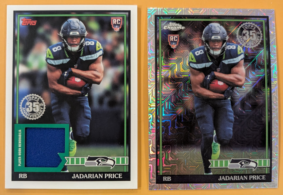 2026 Topps Football Jadarian Price Seahawks 2 Card Rookie Lot - Relic and Chrome