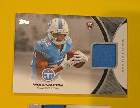 2026 Topps Football Nick Singleton Titans Rookie Relic 2-Card Lot RC #RMC-NS