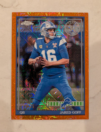 2026 Topps Football Jared Goff Detroit Lions 1991 Chrome Orange SSP /25 #91TC-37