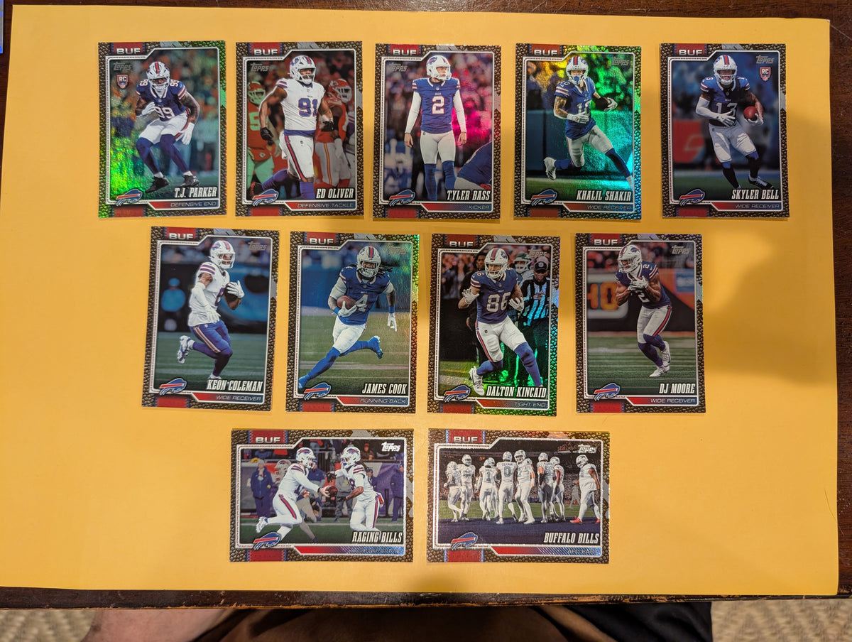 2026 Topps Football Bills Leather Foil Lot 11 Cards - Cook, Kincaid, DJ Moore