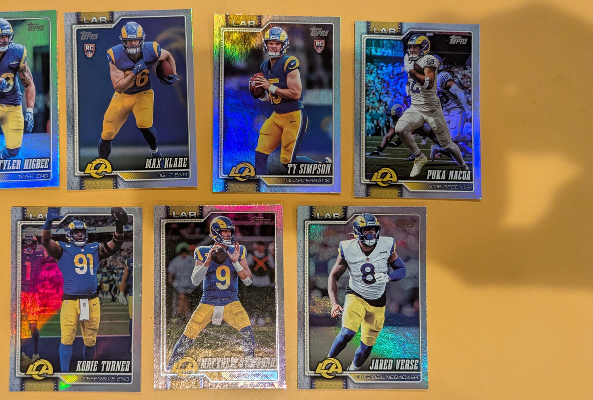 2026 Topps Football Rams Rainbow Foil Lot 7 Cards - Nacua, Stafford, Higbee