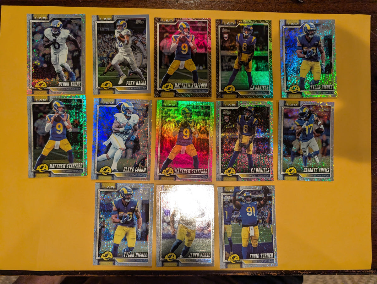 2026 Topps Football Rams Sparkle Foil Lot 13 Cards - Nacua, Stafford, Adams