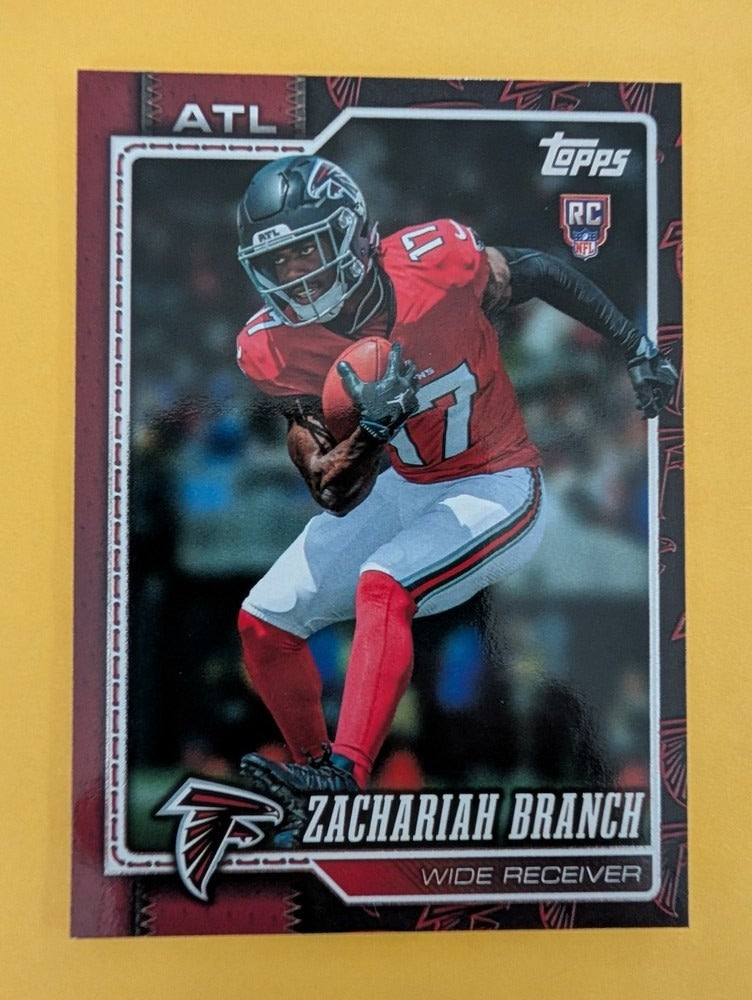 2026 Topps Football Zachariah Branch Falcons Team Logo Border Variation SP #397