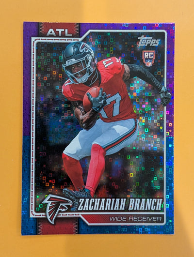 2026 Topps Football Zachariah Branch Falcons Walmart Blue Purple SP /250 RC