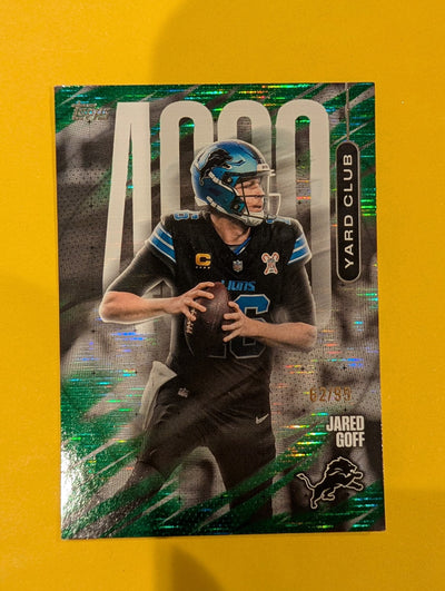2026 Topps Football Jared Goff Yard Club #4YC-2 Green /99 - front