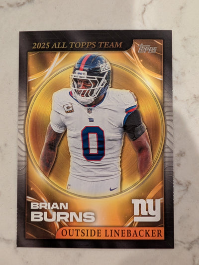 Brian Burns 25ATT-16 2026 Topps Football 1991 Topps Mega Box Crackle Foil