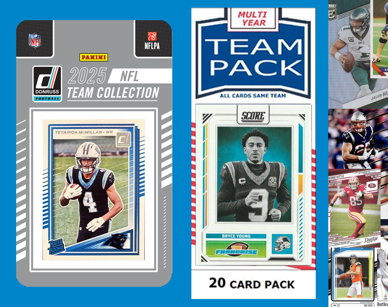 2025 Donruss NFL Team Set Factory Sealed + 20 Card Pack Carolina Panthers Tetairoa McMillan RC