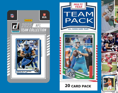 2025 Donruss NFL Factory Team Set + 20 Card Pack Detroit Lions Jared Goff Amon-Ra