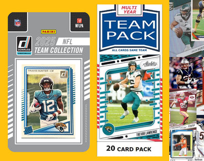 2025 Donruss NFL Factory Team Set + 20 Card Pack Jacksonville Jaguars 301 Travis Hunter RC