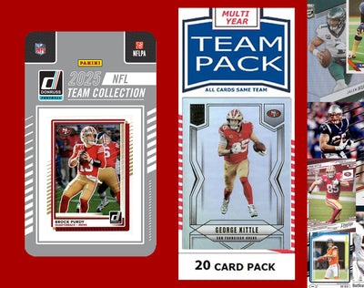 2025 Donruss NFL Factory Team Set + 20 Card Pack San Francisco 49ers - Purdy Kittle