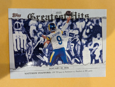 2026 Topps Football Matthew Stafford 2025 Greatest Hits #25GH-MS