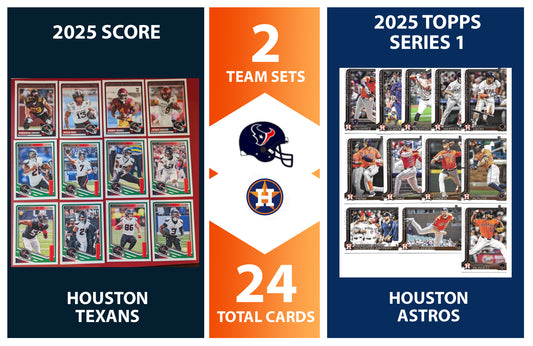 2025 Topps Houston Astros SCORE Texans NFL MLB Team Set Bundle - 24 Total Cards - Altuve CJ Stroud