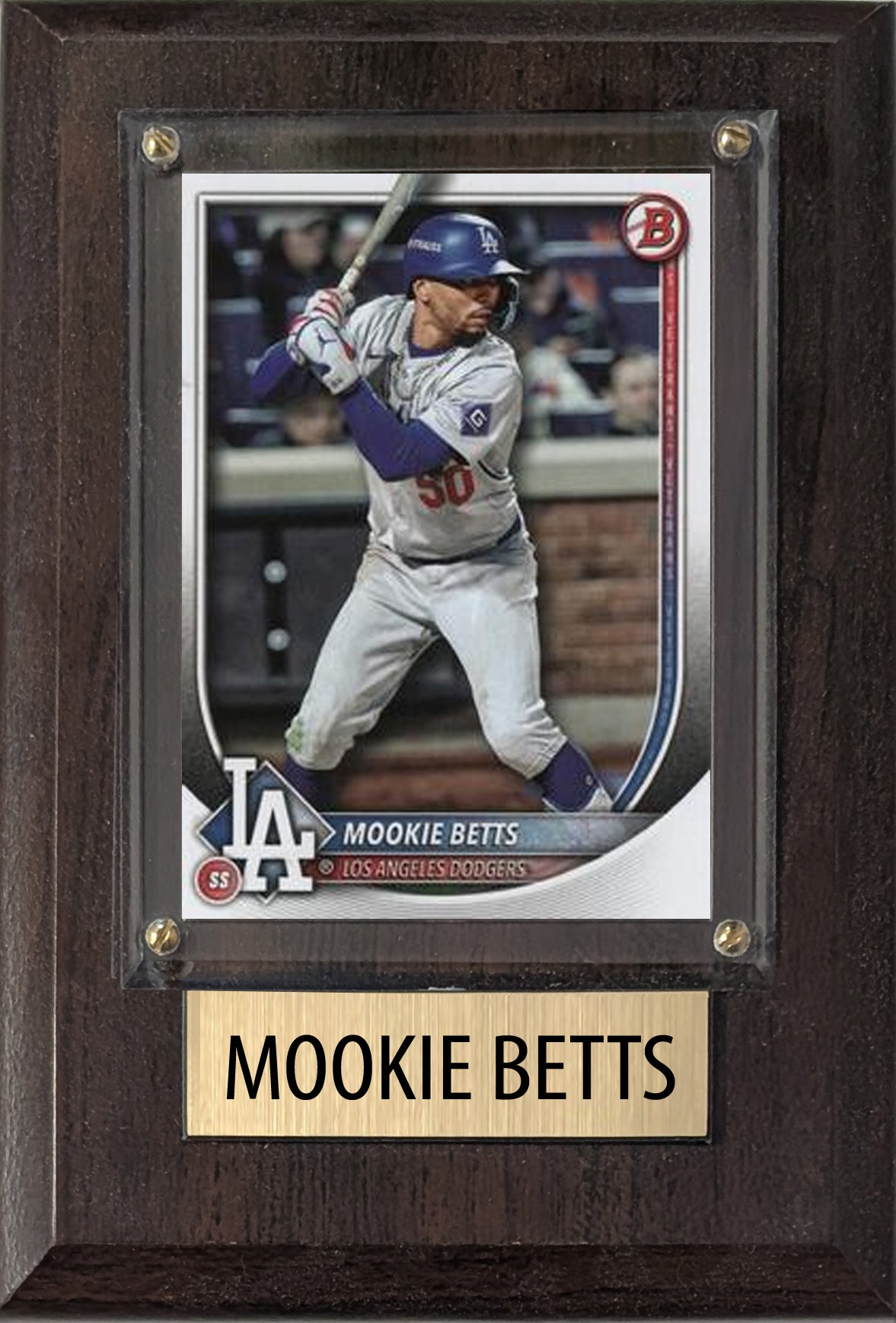 Mookie Betts Los Angeles Dodgers 2025 2024 Topps Bowman 4x6 Gift Plaque