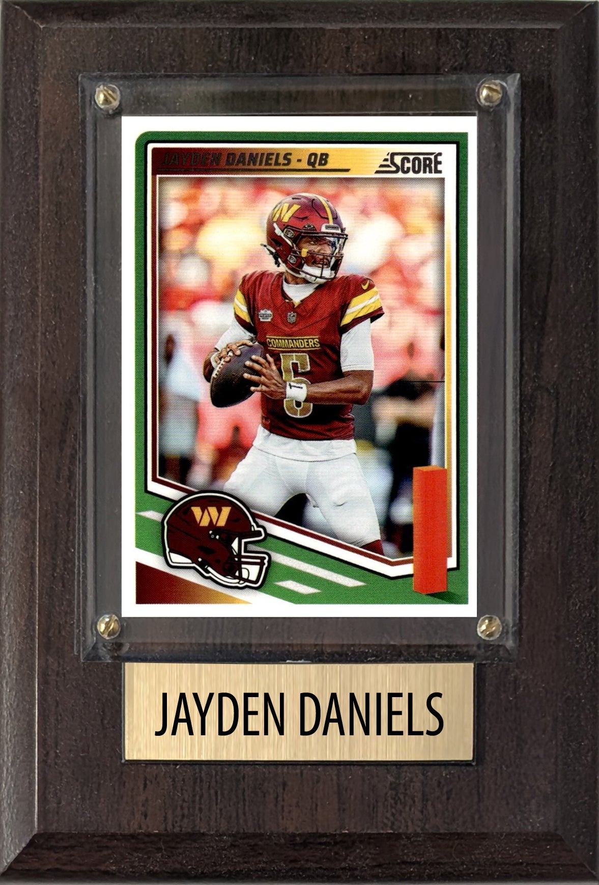 Jayden Daniels Washington Commanders 2025 2024 Donruss Score Prizm Topps 4x6 Gift Plaque