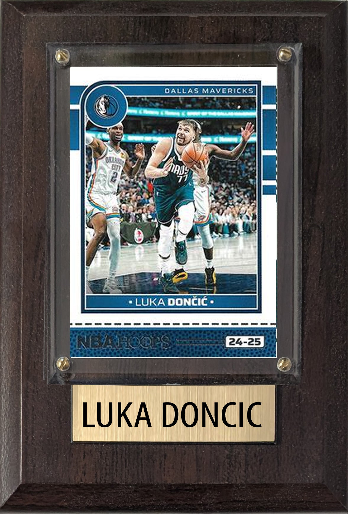 Luka Doncic Dallas Mavericks 2025 2024 Donruss Score Prizm Topps 4x6 Gift Plaque
