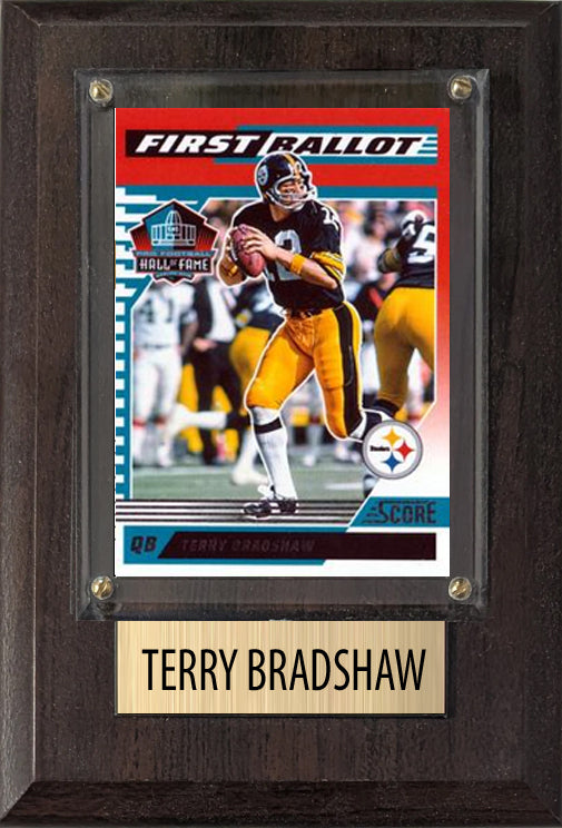 Terry Bradshaw Pittsburgh Steelers 2025 2024 Donruss Score Prizm Topps 4x6 Gift Plaque