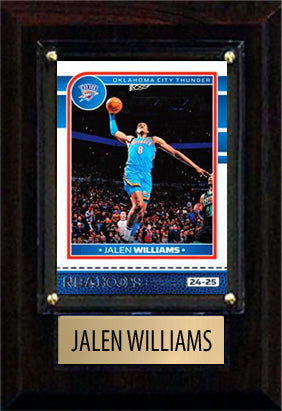 Jalen Williams OKC Oklahoma City Thunder 2025 Hoops Prizm Donruss 4x6 Plaque