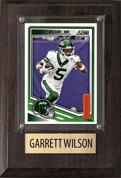Garrett Wilson New York Jets 2025 2024 Donruss Score Prizm Topps 4x6 Gift Plaque