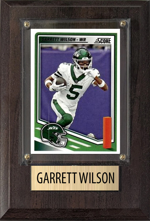 Garrett Wilson  New York Jets 2025 2024 Donruss Score Prizm Topps 4x6 Gift Plaque
