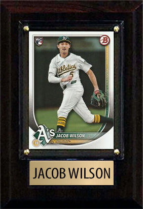 Jacob Wilson 2025 Bowman Topps Oakland Las Vegas Athletics 4x6 Plaque