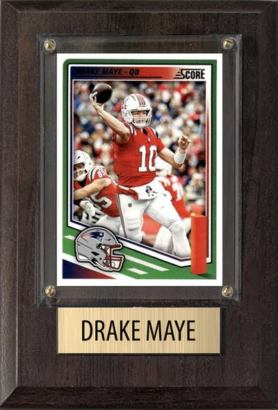 Drake Maye New England Patriots 2025 Donruss Score Prizm Topps 4x6 Gift Plaque