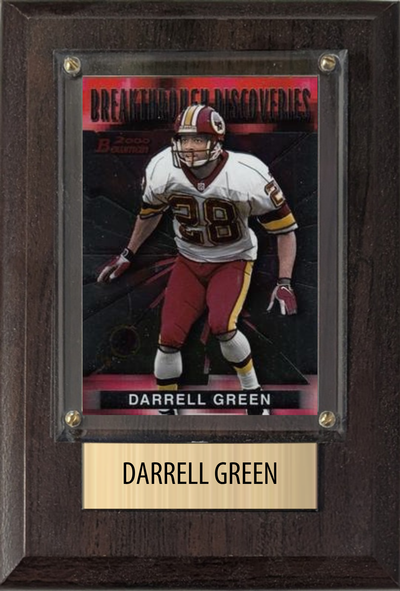 Darrell Green Washington Commanders Hall of Fame Fan Gift Plaque 4x6 1 Card Prizm, Donruss, Score 2024 2025 2026