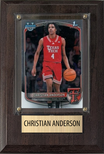 Christian Anderson Texas Tech 2026 NBA Draft 4x6 Card Plaque Fan Gift