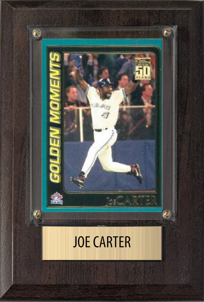 Joe Carter Toronto Blue Jays Fan Gift Plaque 4x6 1 Card Topps, Bowman 2024 2025 2026