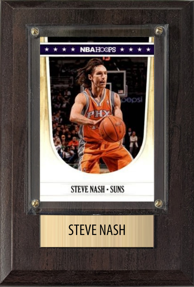 Steve Nash Phoenix Suns Hall of Fame Fan Gift Plaque 4x6 1 Card Hoops, Prizm, Donruss 2024 2025 2026