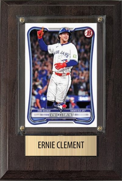 Ernie Clement Toronto Blue Jays Fan Gift Plaque 4x6 1 Card Topps, Bowman 2024 2025 2026