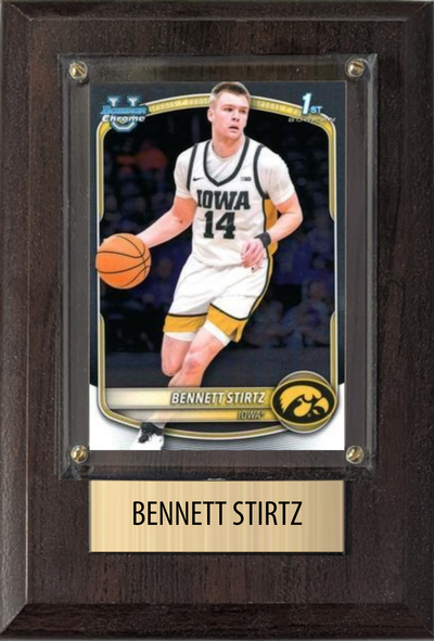 Bennett Stirtz Iowa 2026 NBA Draft 4x6 Card Plaque Fan Gift