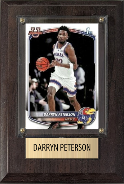 Darryn Peterson Kansas 2026 NBA Draft 4x6 Card Plaque Fan Gift