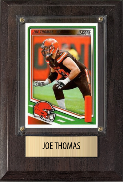 Joe Thomas Cleveland Browns Hall of Fame Fan Gift Plaque 4x6 1 Card Prizm, Donruss, Score 2024 2025 2026