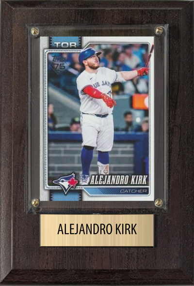 Alejandro Kirk Toronto Blue Jays Fan Gift Plaque 4x6 1 Card Topps, Bowman 2024 2025 2026