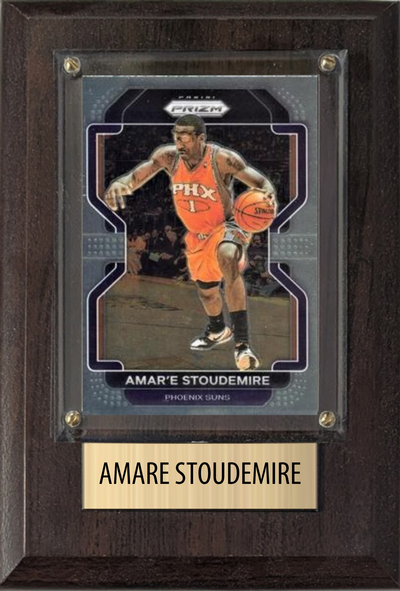 Amare Stoudemire Phoenix Suns Hall of Fame Fan Gift Plaque 4x6 1 Card Hoops, Prizm, Donruss 2024 2025 2026