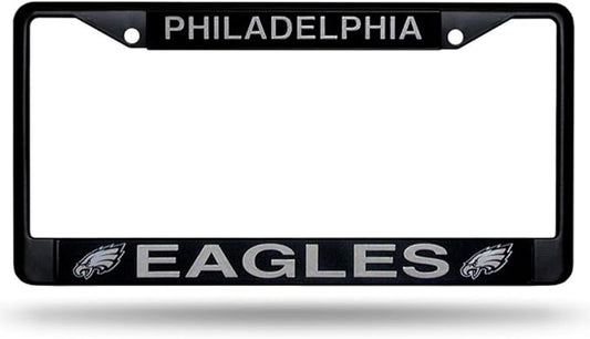 Philadelphia Eagles Rico Industries NFL Football Primary Black Chrome Frame 12" x 6" Car/Truck Auto Accessory