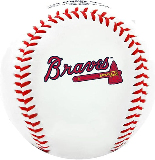 Rawlings MLB Atlanta Braves Team Logo Baseball, White - Great For Autographs - Jarden