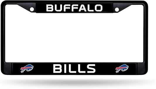 Buffalo Bills Rico Industries NFL Football Primary Black Chrome Frame 12" x 6" Car/Truck Auto Accessory