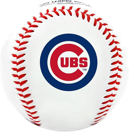 Rawlings MLB Chicago Cubs Team Logo Baseball, White - Great For Autographs - Jarden