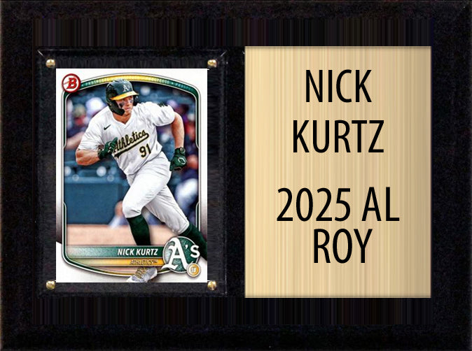 Nick Kurtz Athletics 2025 AL ROY Topps Bowman Card Plaque 6x8