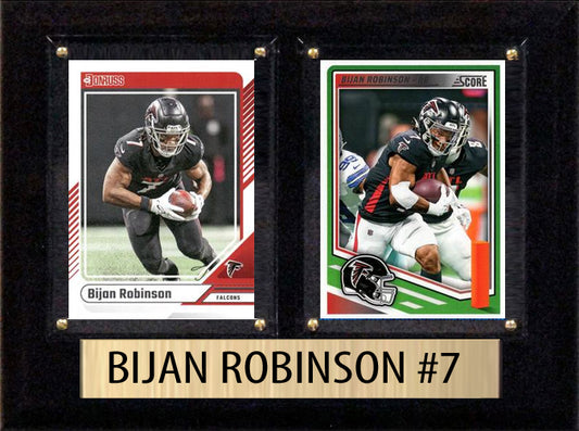 Bijan Robinson Score Donruss 2025 2024 2 Card 6" x 8" Plaque Atlanta Falcons