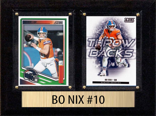 Bo Nix Score Donruss 2025 2 Card 6" x 8" Plaque Denver Broncos
